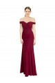 Best Off the Shoulder Long Chiffon Prom Dress with Pleats