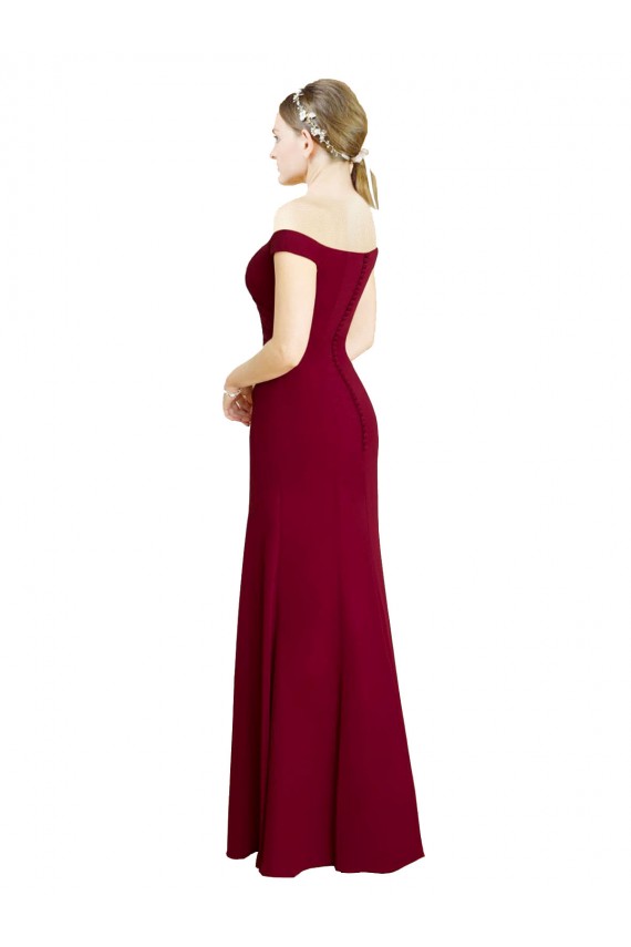 Best Off the Shoulder Long Chiffon Prom Dress with Pleats