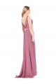 Best Long Slim Chiffon Prom Dress with Beaded Waist
