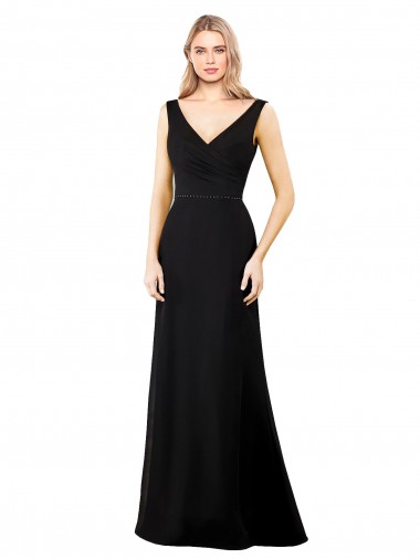 Best V-Neckline Chiffon Prom Dress with Draped Bodice