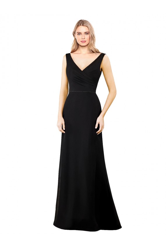 Best V-Neckline Chiffon Prom Dress with Draped Bodice