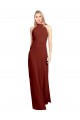 Best Slim High Neck Halter Fitted Open Back Chiffon Prom Dress