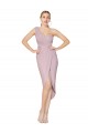 Best High Low One Shoulder Ruffles V-Neck Chiffon Wrap Prom Dress