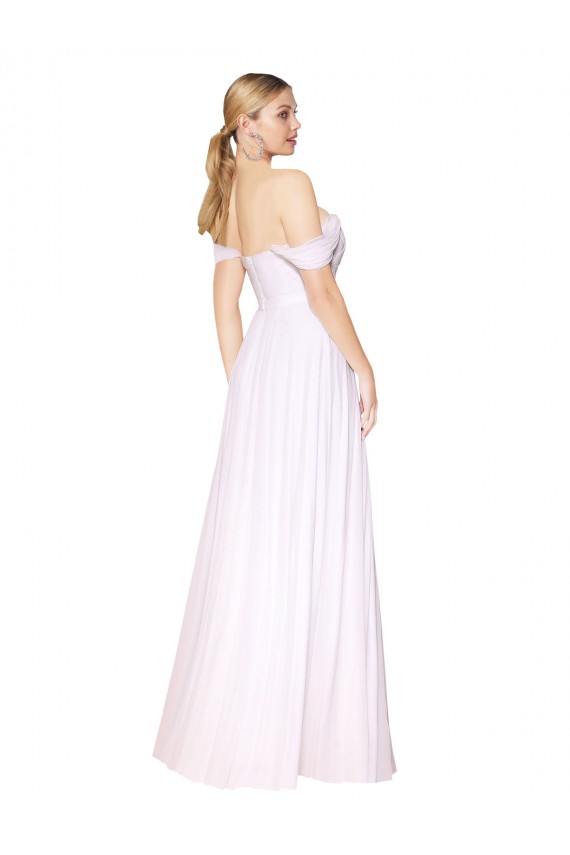 Best Off the Shoulder Long Full Length Chiffon Prom Dress