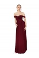 Best Shirred Sweetheat Neckline Off the Shoulder Long Chiffon Prom Dress