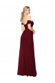 Best Shirred Sweetheat Neckline Off the Shoulder Long Chiffon Prom Dress