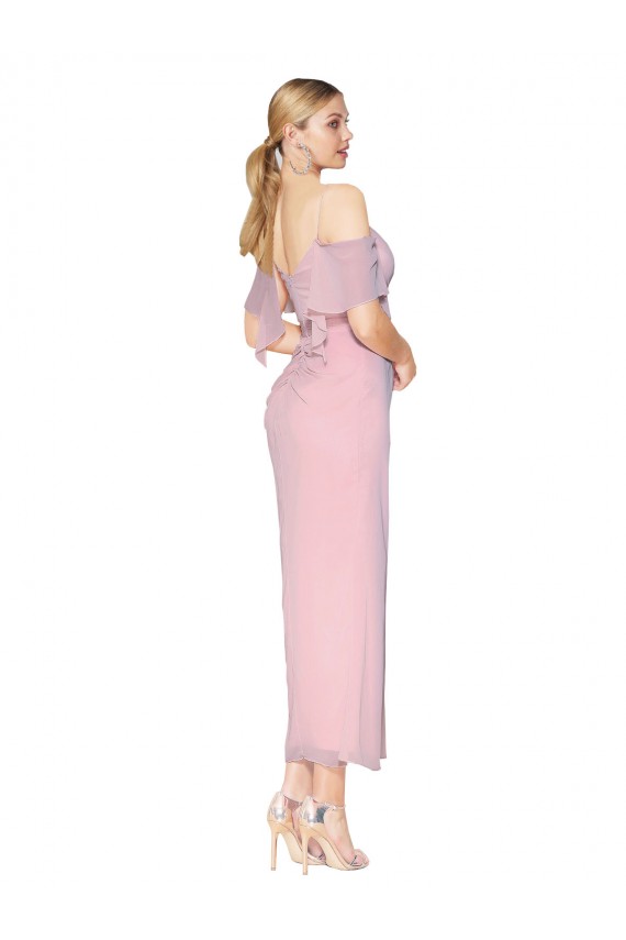 Best Mermaid Cold Shoulder Short Knee Length Chiffon Prom Dress