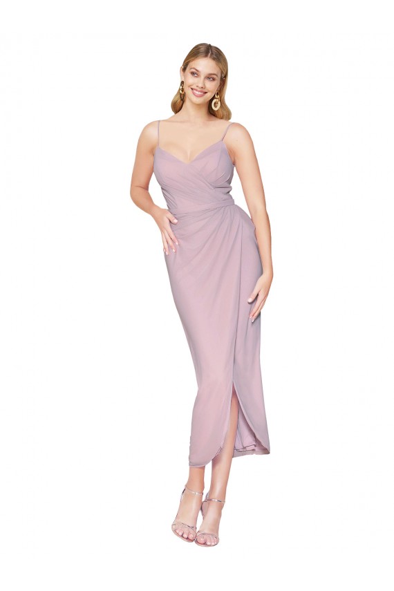 Best Short Knee Length Chiffon Wrap Cocktail Prom Dress / Homecoming Dress with Straps