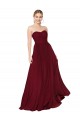 Best Draped Strapless Long A-Line Chiffon Prom Dress