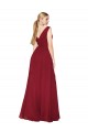 Best Draped Mermaid Long V-Neck Chiffon Prom Dress with High Slit