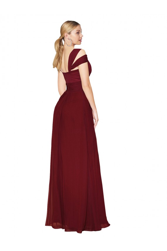 Best Off the Shoulder Long Chiffon Prom Dress with Side Slit