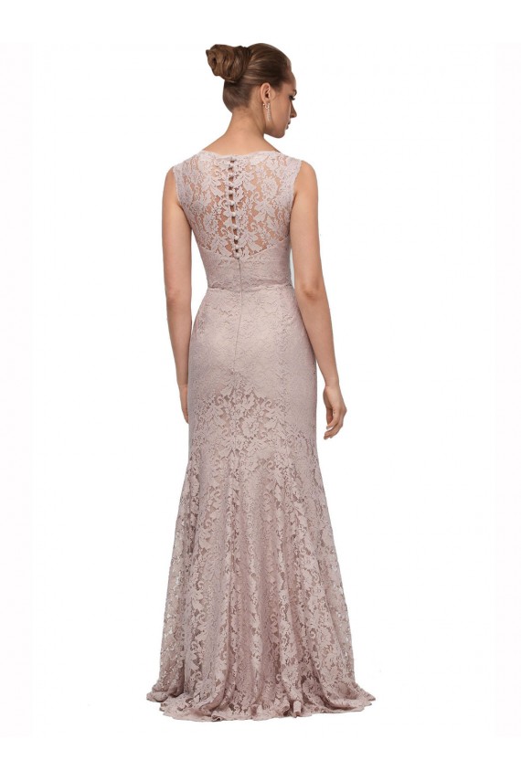 Best Long Sleeveless All Lace Prom Dress with Scoop Neckline