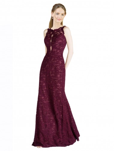 Best Long Lace Prom Dress with Peekaboo Bodice and Keyhole Back