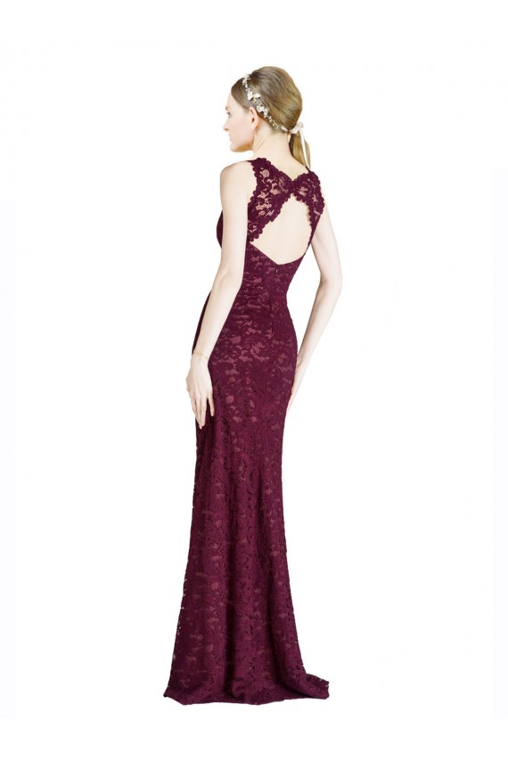 Best Long Lace Prom Dress with Peekaboo Bodice and Keyhole Back