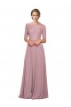 Best Off the Shoulder Lace Crop Top A-Line Chiffon Prom Dress