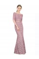 Best Short Sleeves Crop Top Mermaid Lace Prom Dress