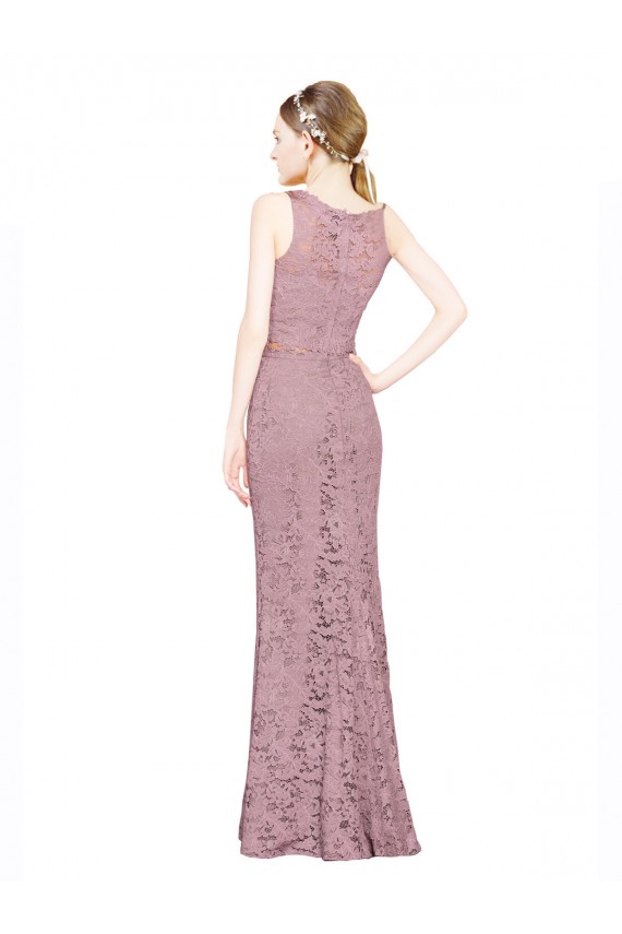 Best Sleeveless Crop Top High Neck Mermaid Lace Prom Dress