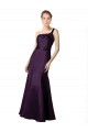 Best Long Ruched Neckline One Shoulder Satin Prom Dress