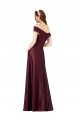 Best Long Off the Shoulder Satin Prom Dress with Thigh-high Slit