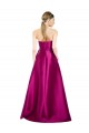Best Sleeveless V-Neck Long Satin Prom Dress with Bow Waist