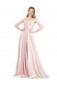 Best A-Line Off the Shoulder Sweetheart Satin Prom Dress