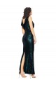 Best V-Neck Full Length Sequin Prom Dress with Draped Back