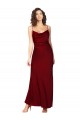 Best Cowl Neck Low Back Silky Satin Prom Dress with Thin Back Straps