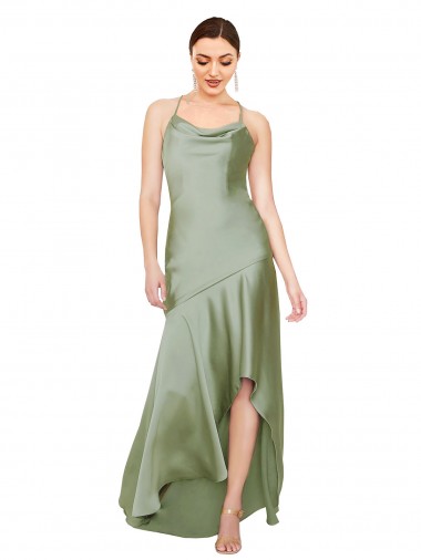 Best Silky Satin Prom Dress with Bias Cut Skirt