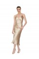 Best Empire Waist Silky Satin Midi Length Cocktail Dress / Prom Dress