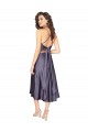 Best Midi Length Silky Satin Cocktail Prom Dress / Homecoming Dress with Open Tied Back