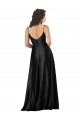 Best Full Length V-Neckline Silky Satin Prom Dress with Full Skirt