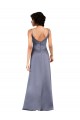 Best Full Length V-Neckline Silky Satin Prom Dress with Spaghetti Straps