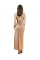 Best Cowl Neck Silky Satin Midi Length Cocktail Prom Dress / Homecoming Dress Low Back