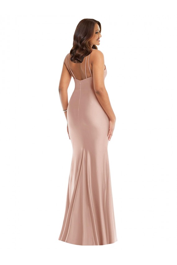 Best Deep V-Neck Silky Satin Mermaid Prom Dress with Side Slit