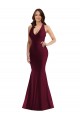 Best Plunge Neckline Cutout Low Back Silky Satin Mermaid Prom Dress