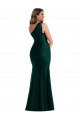 Best Cascading Bow One Shoulder Silky Satin Mermaid Prom Dress with Front Slit