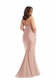 Best Criss Cross Halter Open Back Silky Satin Mermaid Prom Dress