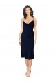 Best Short Midi Length Silky Satin Cocktail Prom Dress / Homecoming Dress with Cowl Neck and Cross Back Straps