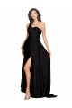Best Floor Length One Shoulder Silky Satin Prom Dress with Side Slit