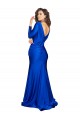 Best Deep V-Neck Long Sleeves Silky Satin Prom Dress