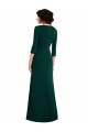 Best Floor Length 3/4 Sleeves V-Back Draped Wrap Maxi Spandex Prom Dress