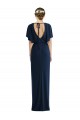 Best Open Back Short Sleeves Draped Tulip Skirt Maxi Spandex Prom Dress