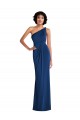 Best Grecian Inspired One Shoulder Twist Draped Maxi Spandex Prom Dress