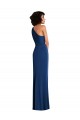 Best Grecian Inspired One Shoulder Twist Draped Maxi Spandex Prom Dress