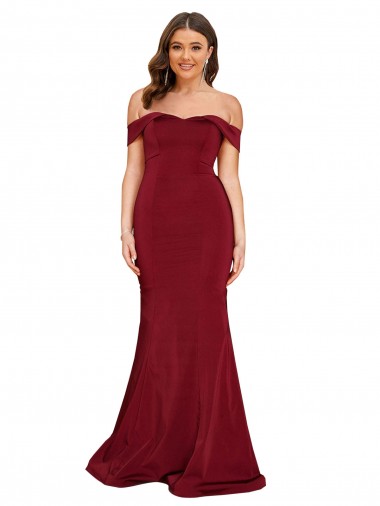Best Off Shoulder Sleeves Sweetheart Neckline Long Spandex Prom Dress