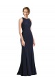 Best High Neck Sheath Long Crepe Prom Dress