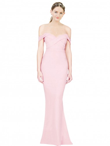 Best Full Length Off the Shoulder Prom Dress with Twist Front