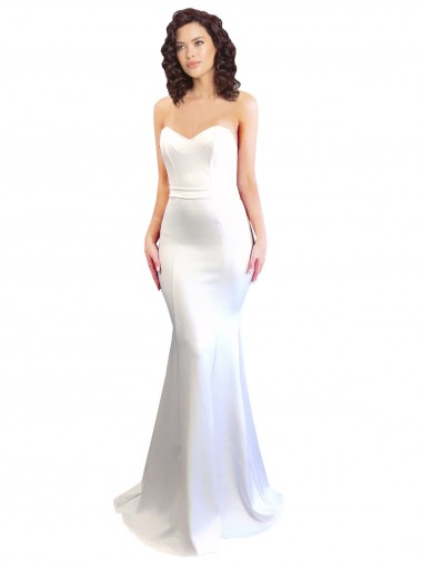 Best Sweetheart Strapless High Neck Long Crepe Prom Dress