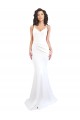 Best Fishtail Shape Spaghetti Straps Open Back Crepe Prom Dress with Ruffles