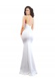 Best Fishtail Shape Spaghetti Straps Open Back Crepe Prom Dress with Ruffles
